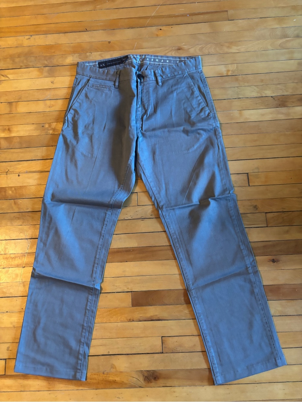 Armani Exchange Men’s Grey Straight Fit Chino Pants Size 29